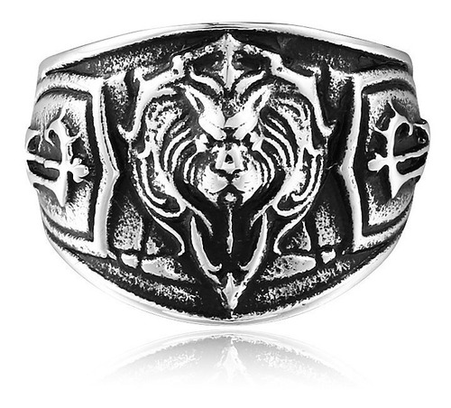 Anillo Realeza León Color Plata Acero Inoxidable Para Hombre