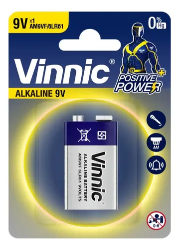 comprar 1 Pila Bateria 9V Vinnic Alcalina Blister Cerrado Original