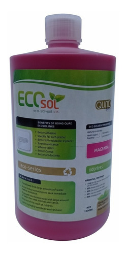 Tinta Epson Dx5 Dx4 Dx7 Dx9 Magento Ecosolvente 1 Litro