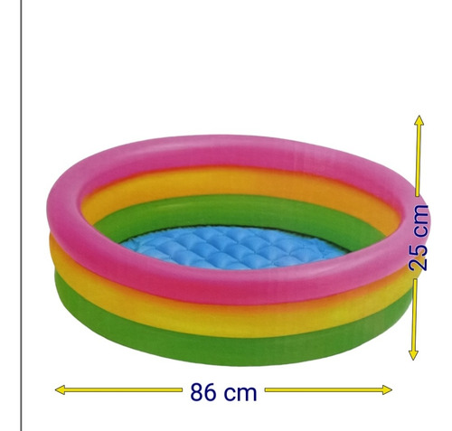 Piscina Inflable 3 Anillos Acolchada 86 Cm Ancho 25 Cm Alto