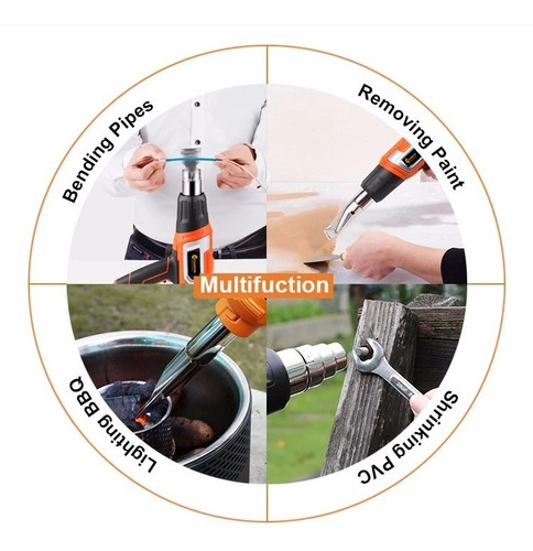 Pistola De Calor + 9 Pcs 2000watts - 600°c + Selector Temp
