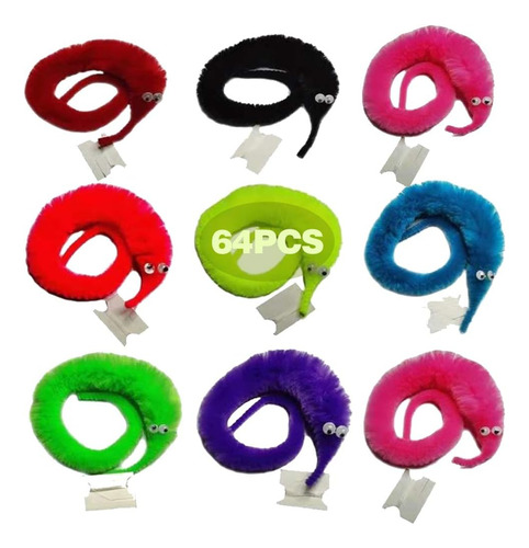 Gusanos Peludos En Hilo, 8 Colores, Para Niños Y Gatos