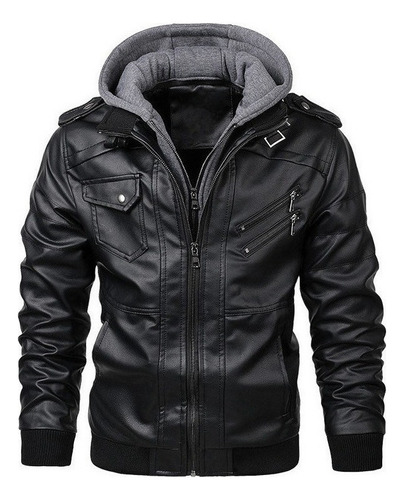 Chaquetas Cuero Pu Hombre Abrigo Motocicleta Casual Invierno