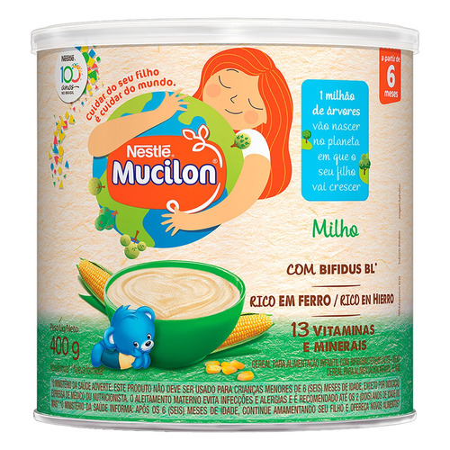 Cereais Infantil Nestlé Mucilon Milho em lata 400 g