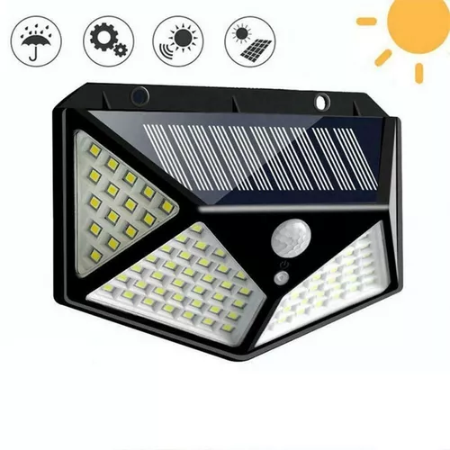 Foco Exterior Luz Led Panel Solar Sensor Movimiento Lampara — Una Ganga