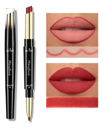 Barra De Labios Antiadherente 2 En 1 Lipstick Lip Liner