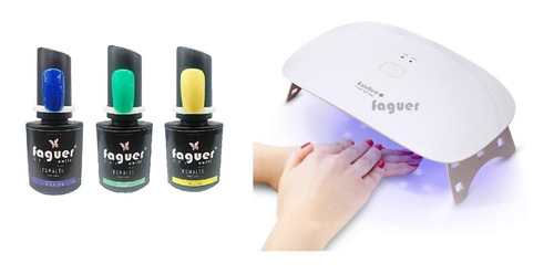 Cabina Led + 3 Esmaltes Semipermanentes Faguer Nails, Uñas