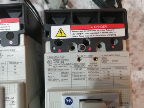 Interruptores Allen Bradley 140g-g6c3-c20, 20 Amp, 3 Piezas (Usado)