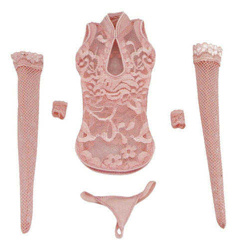 1/6 Muñeca Fashion Ropa Interior Femenina Rosa De Encaje .