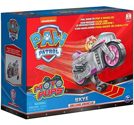 Motocicleta Paw Patrol Com Retrocesso, Moto Pups Skye