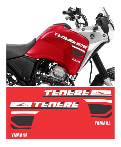 Adesivo Tanque Yamaha Tenere 250 2018 Vermelho Tnr046
