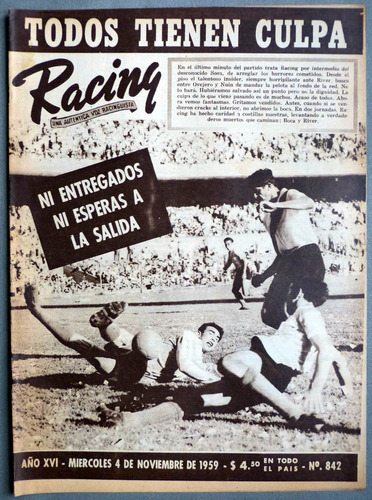 Revista Racing Una Auténtica Voz Racinguista Nº 842