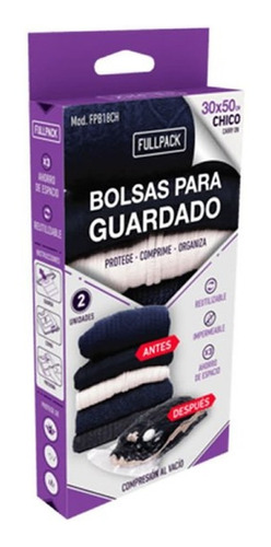 Bolsas Vacio Guardado Ropa Fullpack Chicas 30x50cm