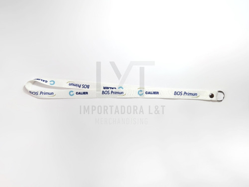 Imagen 2 de 4 de Cintas Blancas Impresas Con Logo Full Color Argolla Pack 100