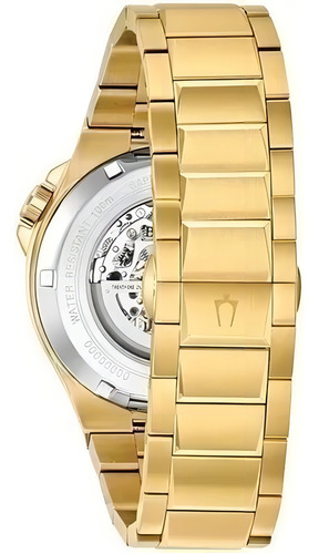Reloj Bulova Analogico Caballero 98a178 Color de la correa Dorado Color del bisel Dorado Color del fondo Negro
