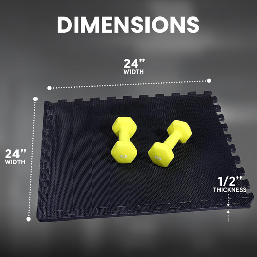 Mat De Ejercicio Puzzle De Espuma Eva Negro Calidad Alta