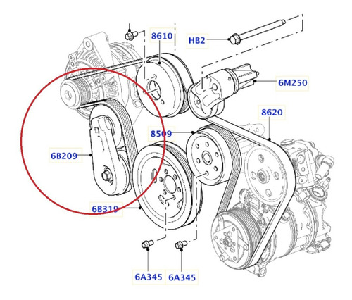 Tensor Poly V P/ Land Rover Discovery 4 3.0 Tdv6 Lr016140