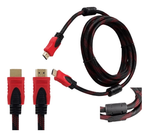 Cable Hdmi 3 Mts 4k Enmallado Alta Resistencia Doble Filtro