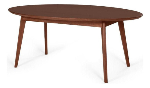 Mesa De Jantar Oval Vértice Nozes 190cm + 4 Cadeiras Allegra Cor Cinza