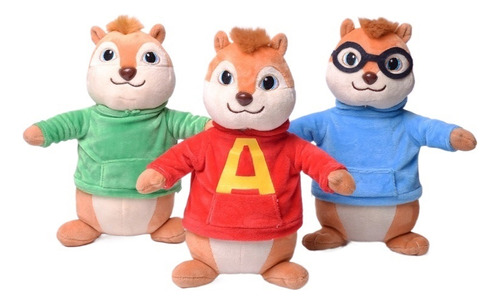 3 Piezas Muñeco De Peluche Alvin Y Las Ardillas Juguete 20cm