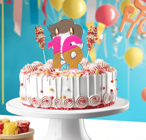 Vela De Cumpleaños Rosa 2, Velas De Ambiente Decorativo Con