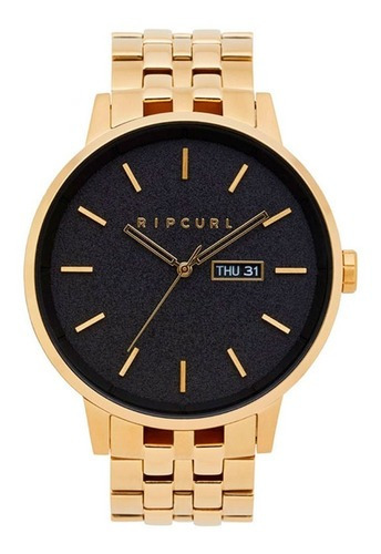 Relógio Rip Curl Detroit Gold A3048 146 Dourado Ouro Cor do fundo Preto