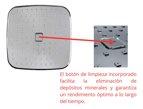 Kit De Regadera Moderna Autolimpiable Tipo Lluvia Cromo
