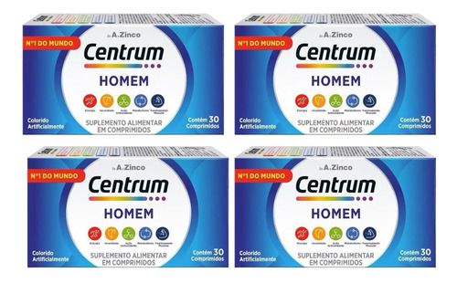 Kit Centrum Homem Com 4 Caixas De 30 Comprimidos Cada