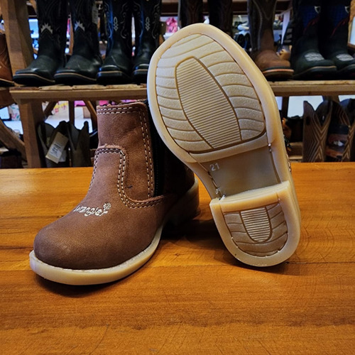 Botina Infantil Bordada Wrangler Com Ziper Couro