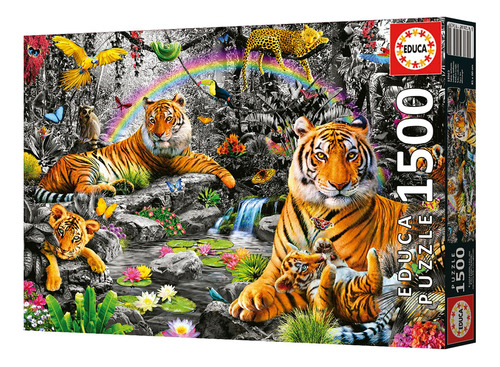 Puzzle Educa Rompecabeza 1500 Piezas Selva Radiante Tigre Ax