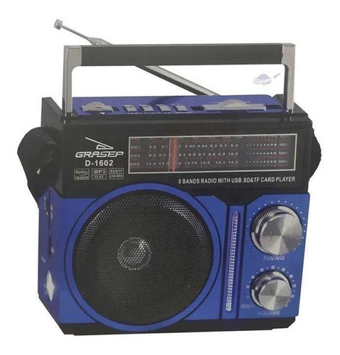 Rádio Grasep D-1602 Am/fm 10w Azul