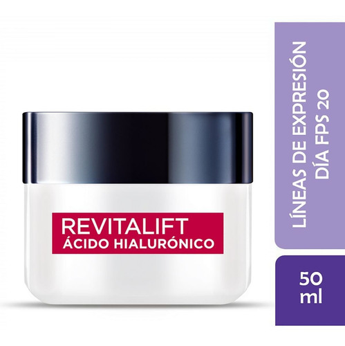 Loreal Revitalift Crema Dia Ácido Hiualuronico Fps20 X 50 Ml