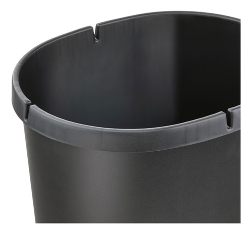 Bote De Basura 8l Doble Compartimento Con Tapa Compacto Negro