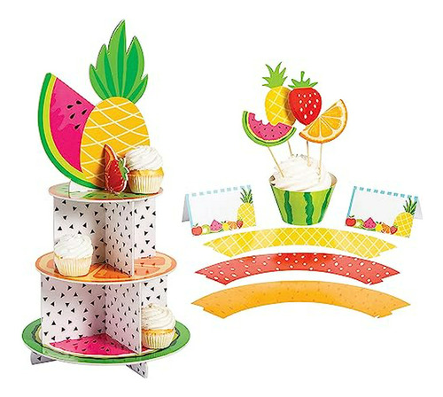 Kit Decoración Mesa Postres Tutti Frutti 151 Piezas