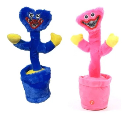 Juguete Cactus Baila Huggy Wuggy Azul Rosa Canta Repite Grab