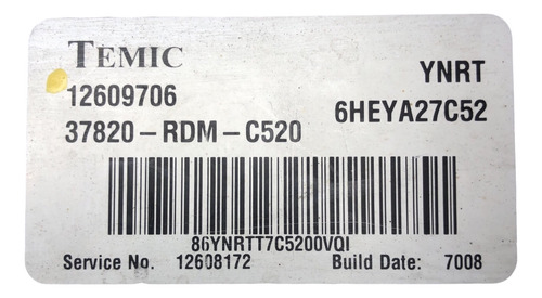 Computadora Saturn Vue 3.5l 2007 12609706 (ynrt) (Usado)