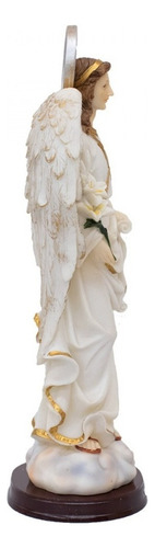 São Gabriel Enfeite Religioso Católico De Resina 41.5 Cm Cor Branco
