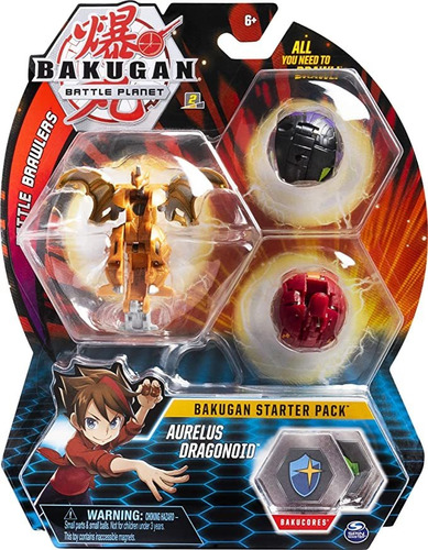 Bakugan Starter Pack 3 Unidades Aurelus Dragonoid, Figuras D