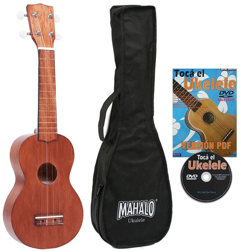 Ukelele Soprano Mahalo Marron Kahiko Series + Funda + Metodo