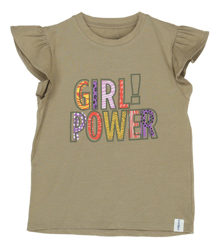 Polera M/c Niña Girl Power Beige Calpany