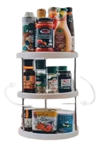 Organizador Estante Especiero Giratorio De 3 Niveles Cocina