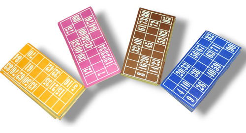 Cartones De Bingo Gruesos X48, Colores Surtidos Loteria