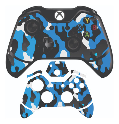 Skin Adhesivo Para Control Xbox One Camuflaje Celeste