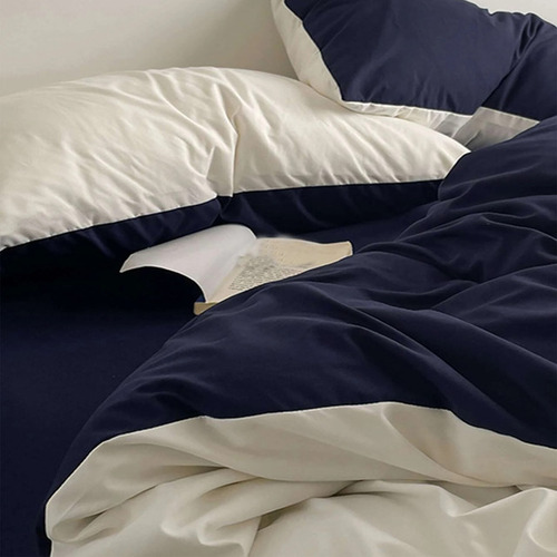 Duvet Bic Azul Oscuro-blanco K My Home Store