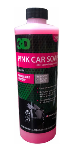 3d Pink Car Soap Shampoo Ph Neutro - 500ml  Highgloss