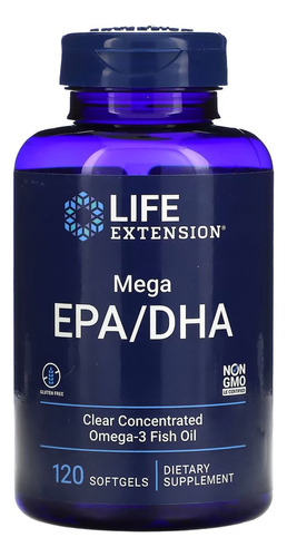 Life Extension Premium Mega Omega 3 Epa/ Dha 120 Cáps Eeuu