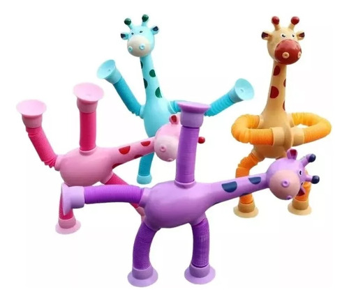 Kit 4 Girafinhas Divertida Melman Brinquedo Infantil Com Led Cor Unit