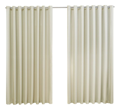 Cortina Decorativa Blekaute Blecaute Corta Luz 1,60x1,40 Cor Palha