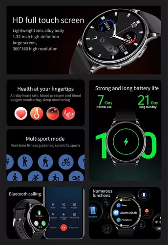 Reloj Inteligente Mujer Redondo con Llamadas Smartwatch con 360