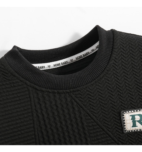 Conjunto Deportido Casual De Sudarera, Pantalones Para Ninos Negro 2-3 A